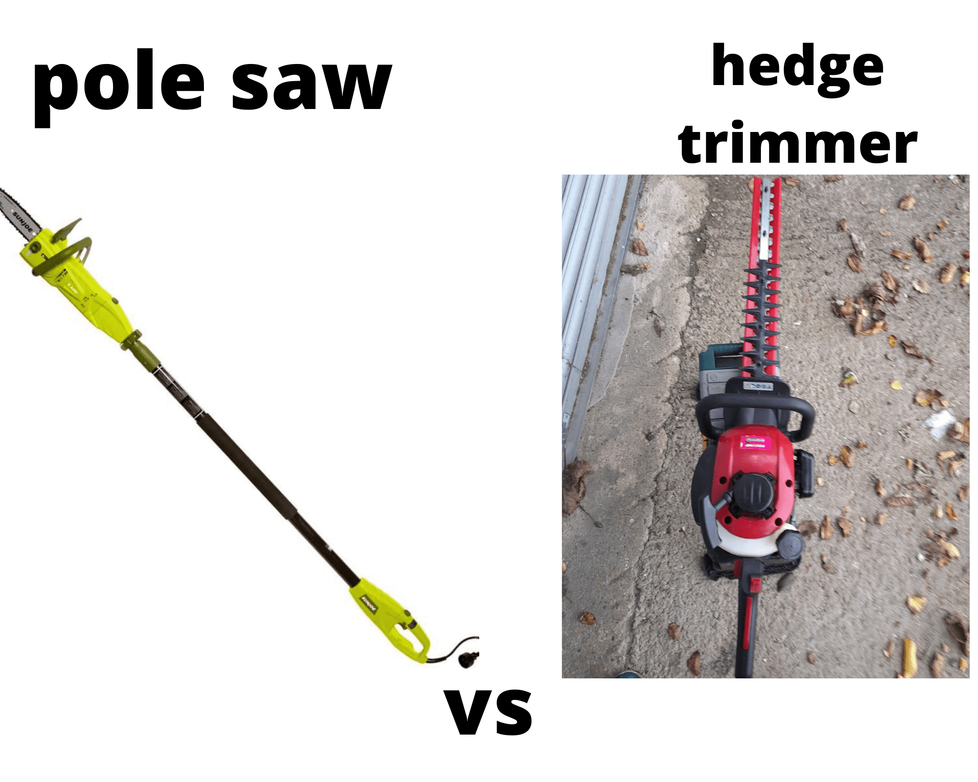 Pole Saw vs Hedge Trimmer